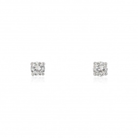 White Gold Round Brilliant Cut Diamond Earrings 0.60ct TDW